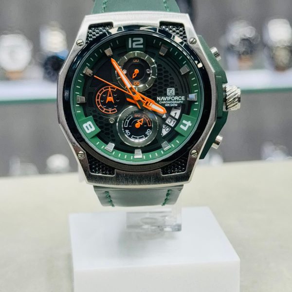 NAVIFORCE Men's Chronograph Watch with Green Dial and Strap